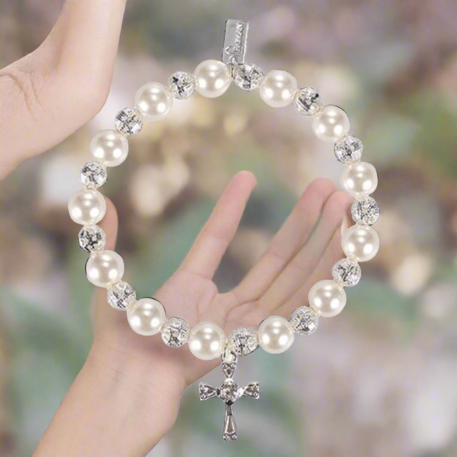 Baby to Bride Pearl Bracelet Stretch Carded & Gift Boxed by Roman