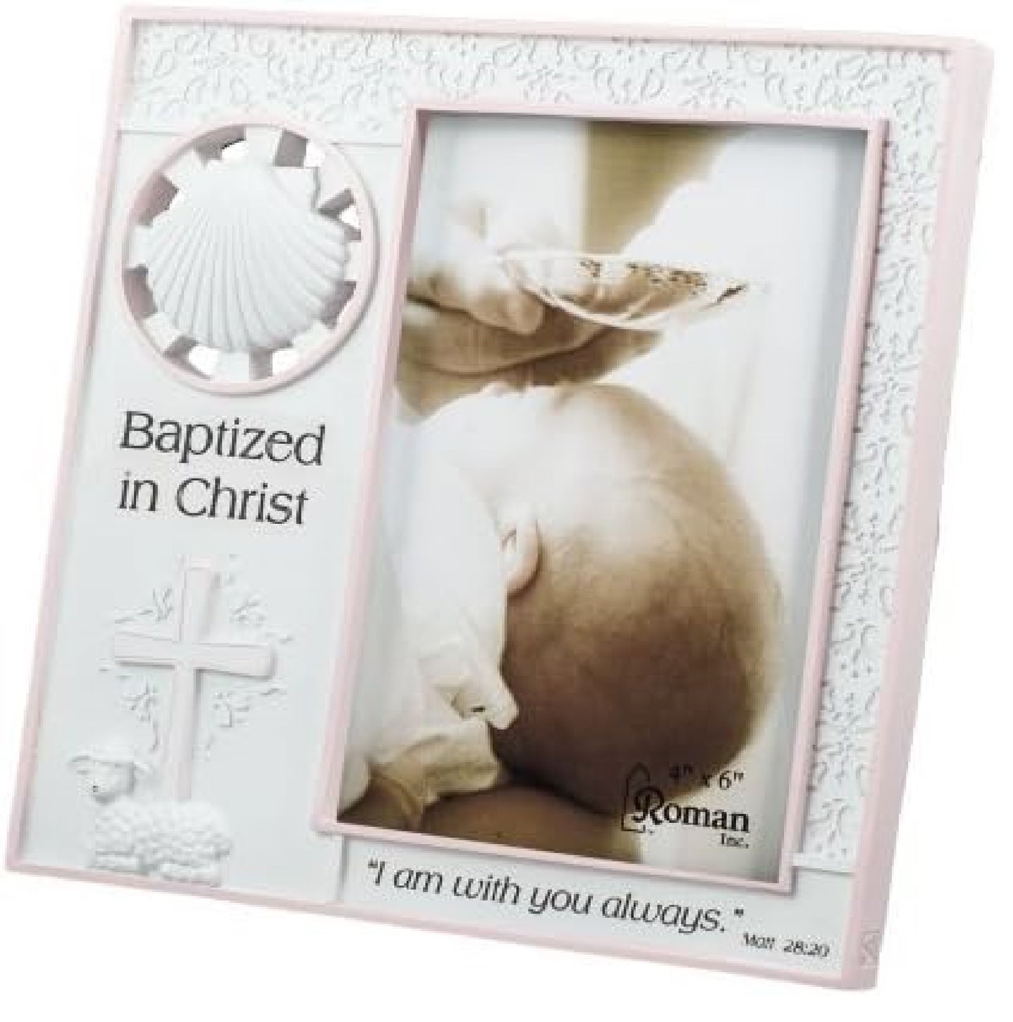 Baptized In Christ Picture Frame - Matthew 28:20 Scripture