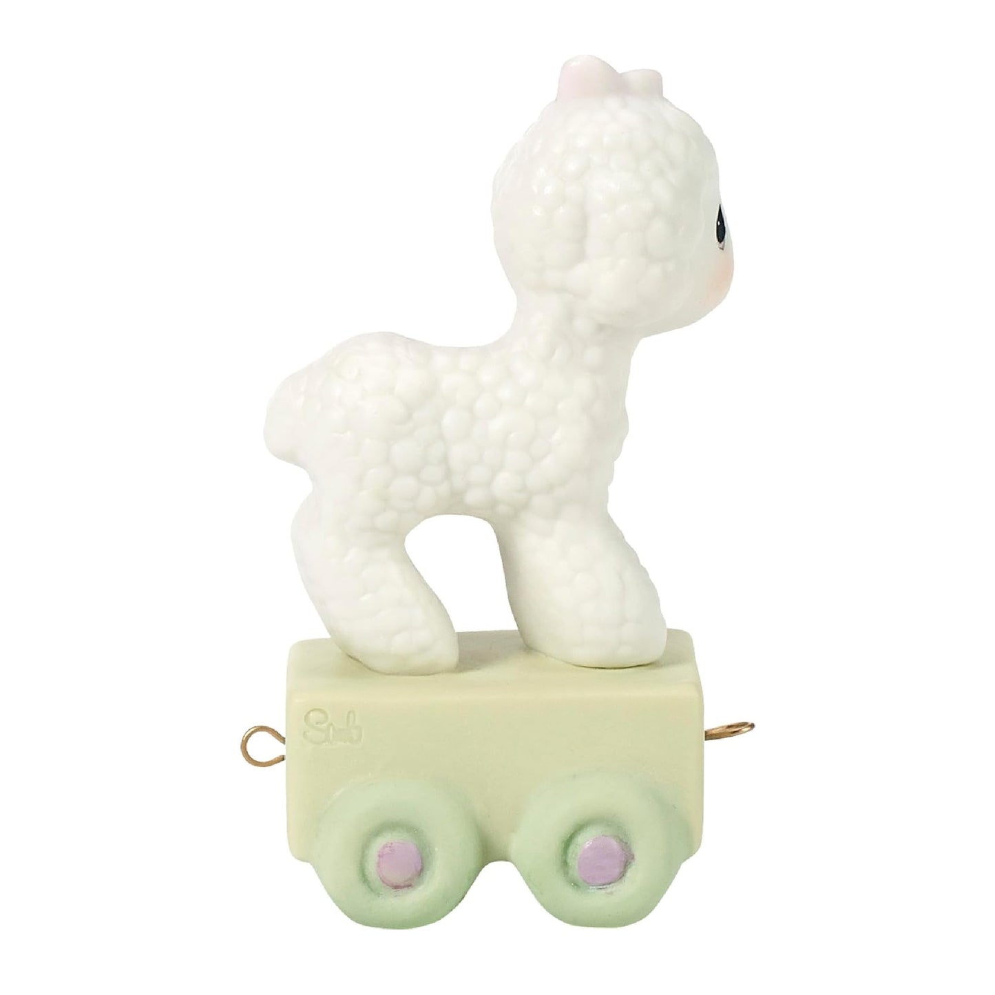 Birthday Train, Age 1, Happy Birthday Little Lamb, Bisque Porcelain Figurine
