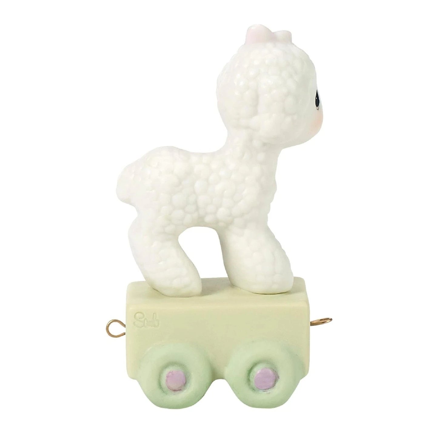 Birthday Train, Age 1, Happy Birthday Little Lamb, Bisque Porcelain Figurine
