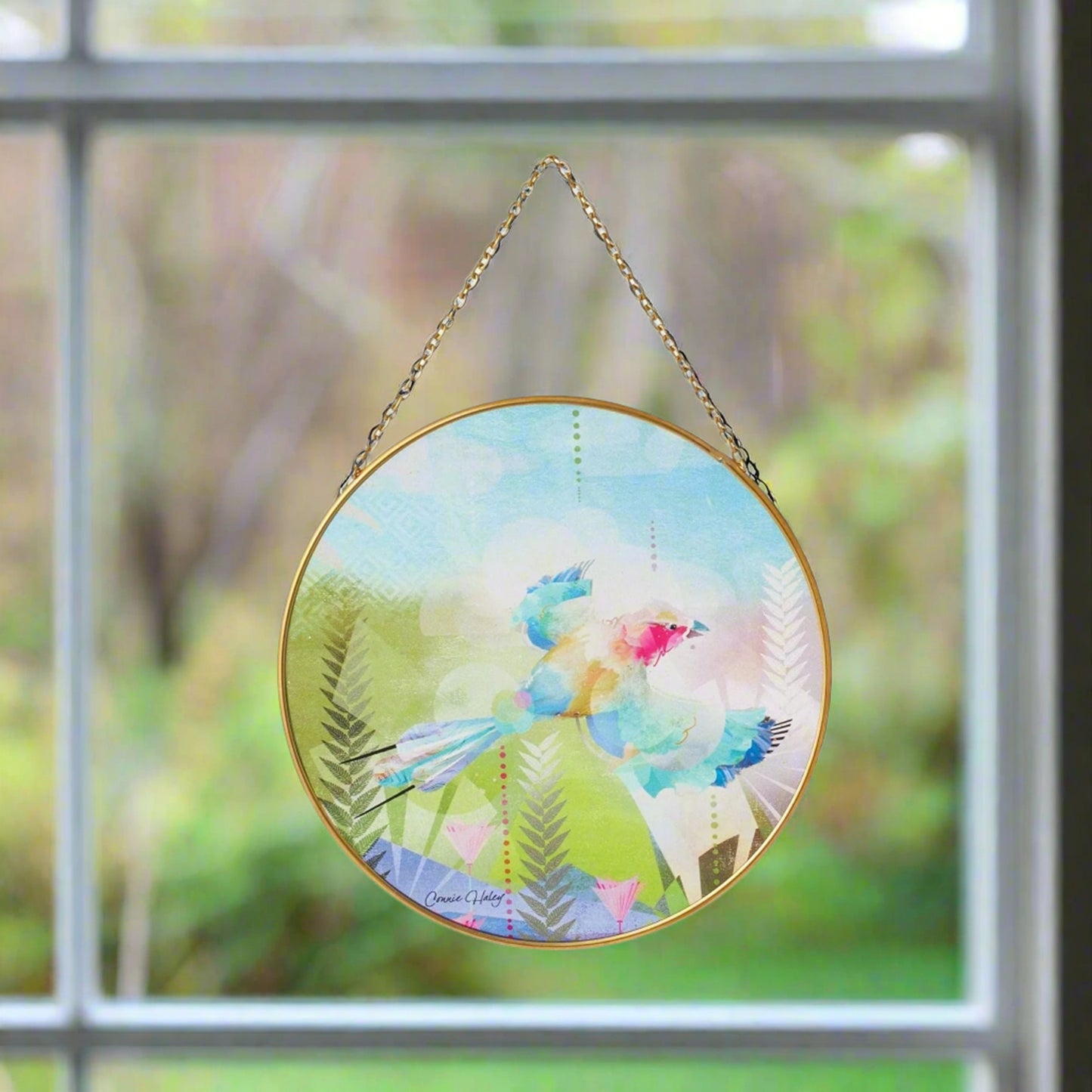 Blue In Flight Suncatcher Izzy and Oliver