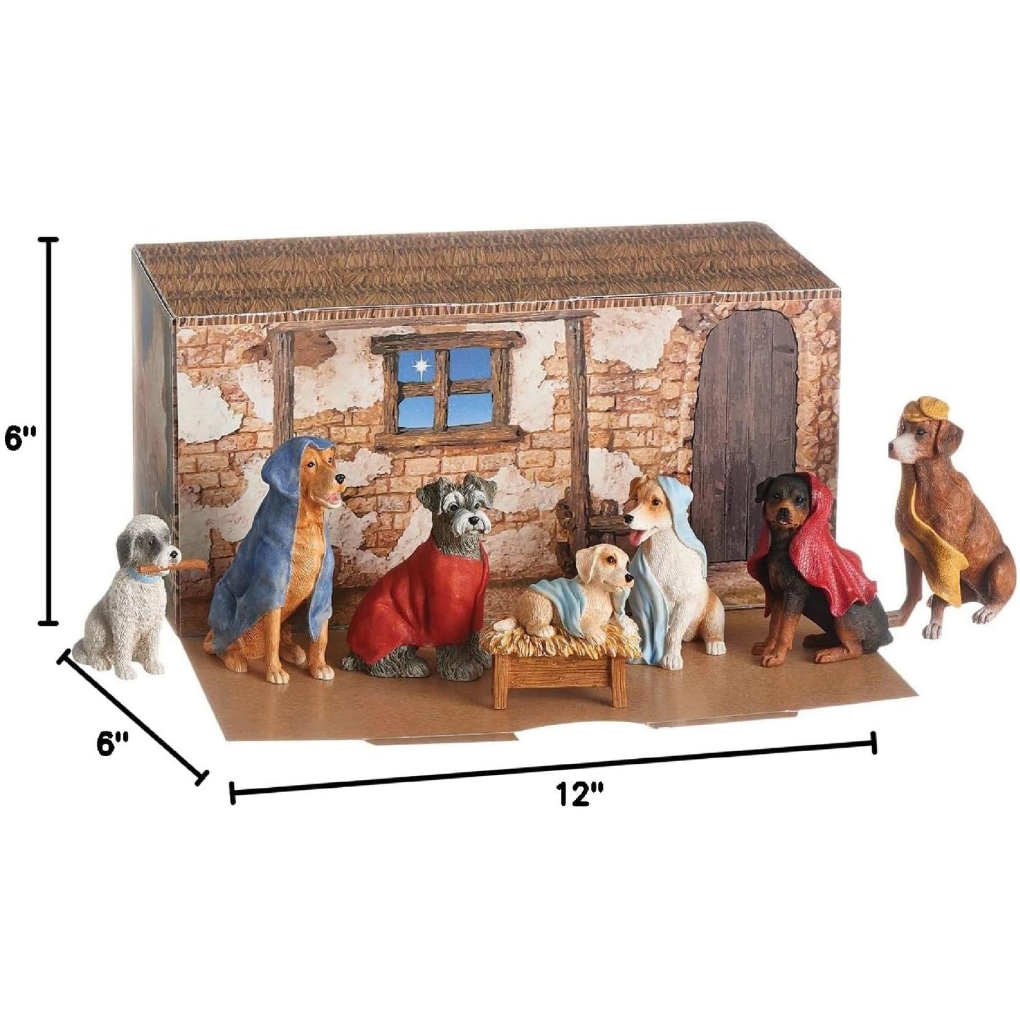 Canine Creche Dog Nativity Scene Decoration, 7 Piece Set by Roman