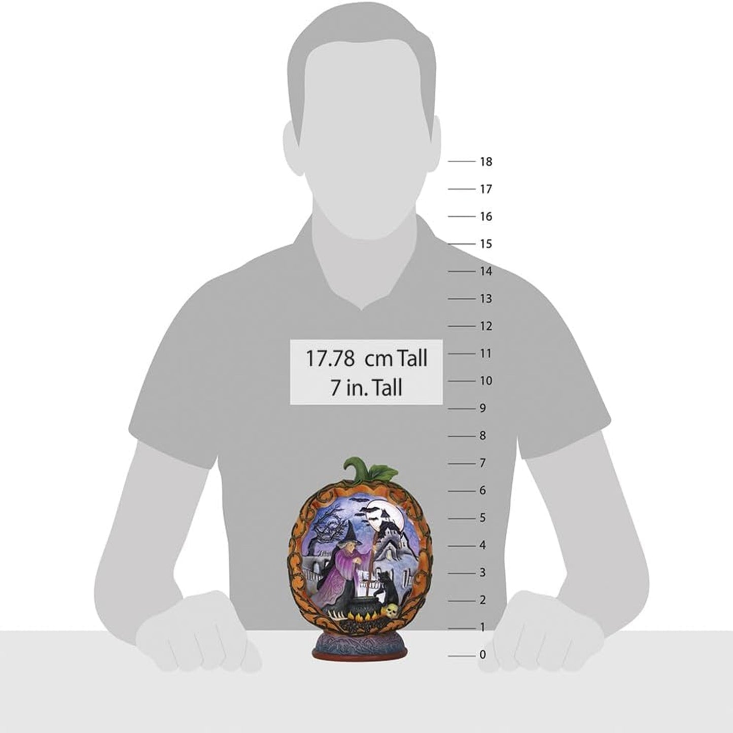 Enesco Jim Shore Heartwood Creek Halloween Pumpkin Diorama Witch Casting Spell Lit Figurine