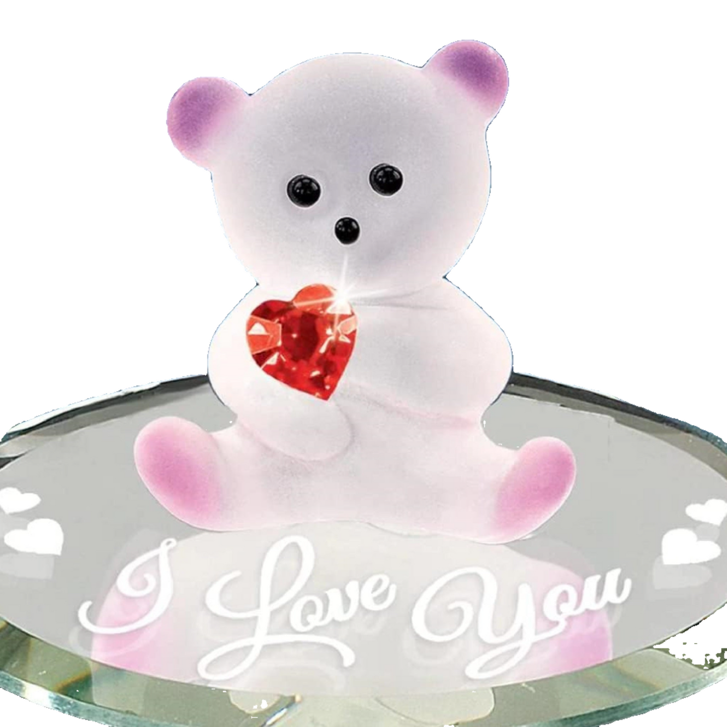 Glass Baron Bear With Crystal Heart "I Love You"