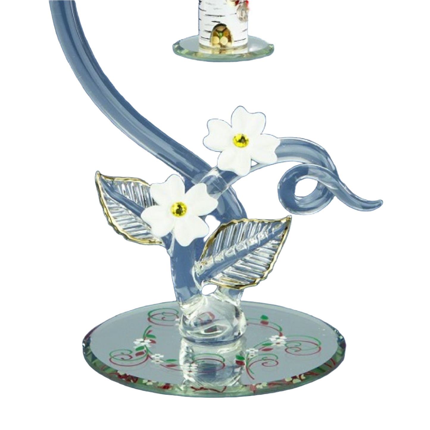 Glass Baron Gold and Swarovski Accented Cardinal Feeder