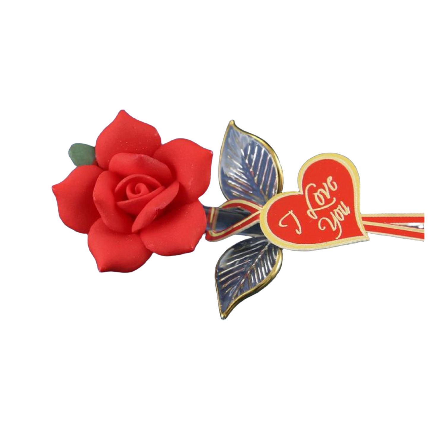 Glass Baron "I Love You" Red Rose Small