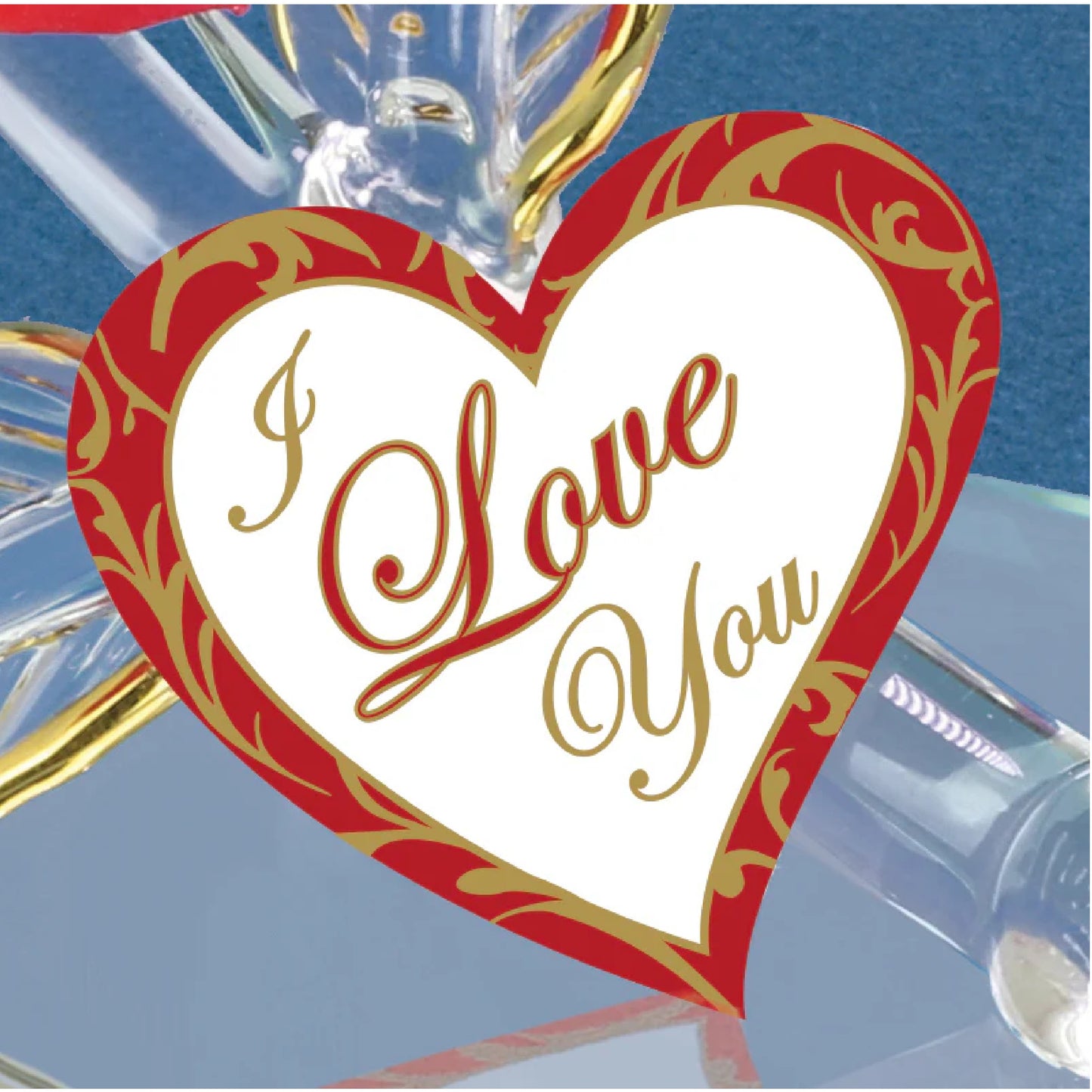 Glass Baron "i Love You" Red Rose