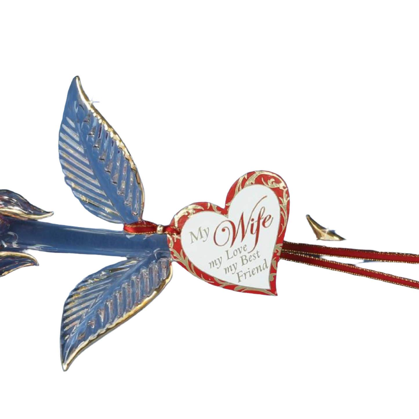 Glass Baron My Wife My Love My Best Friend Red and Gold Rose