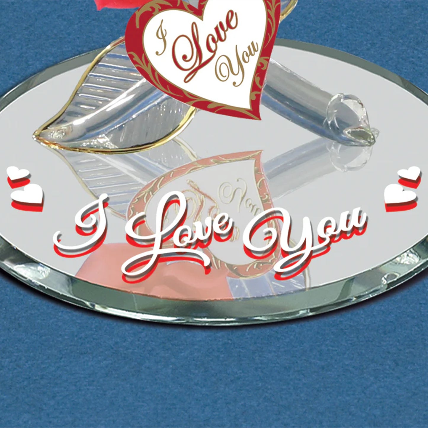 Glass Baron Red Rose "I Love You"