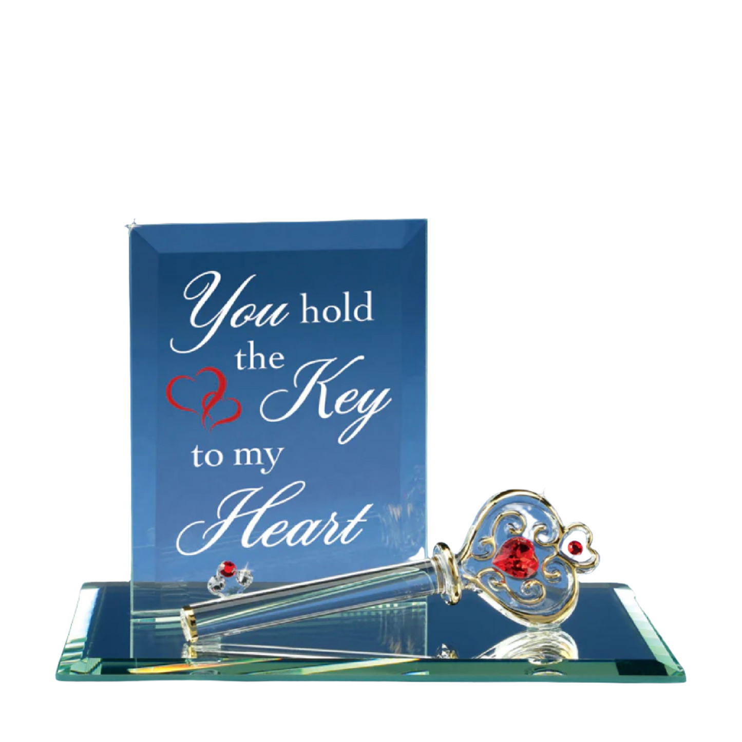 Glass Baron You Hold the Key to My Heart Plaque