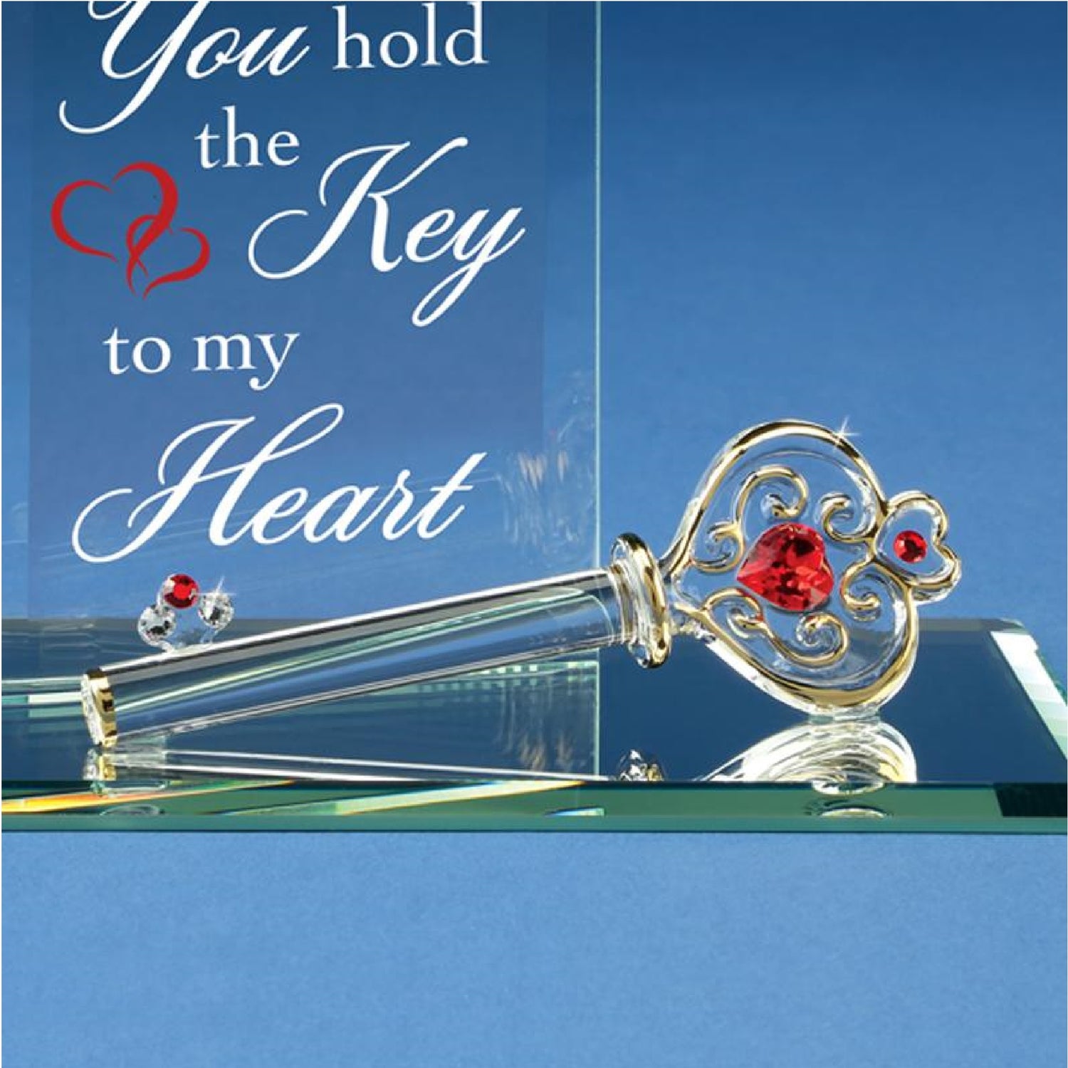 Glass Baron You Hold the Key to My Heart Plaque