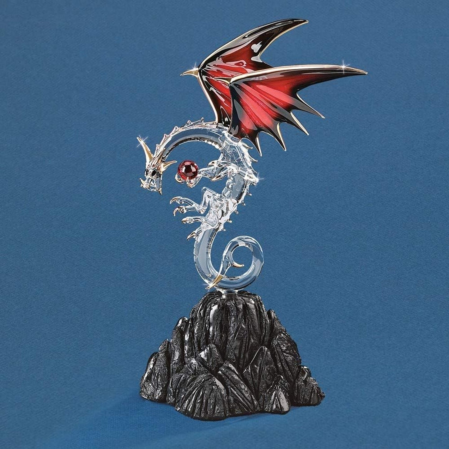Glass Ruby Crystal Dragon Figurine