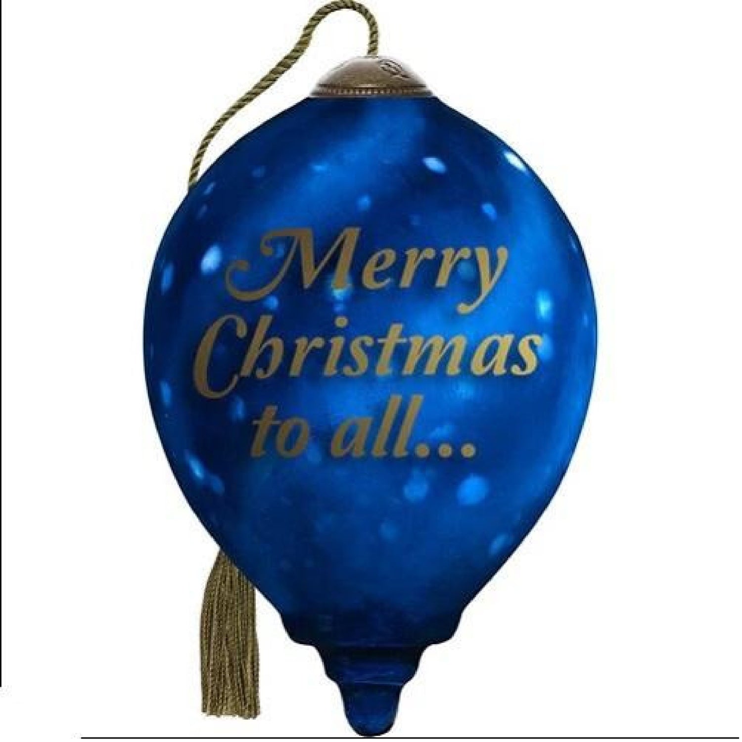 NeQwa Art Merry Christmas To All, Hand Painted, Five Glass Ornaments Gift Set