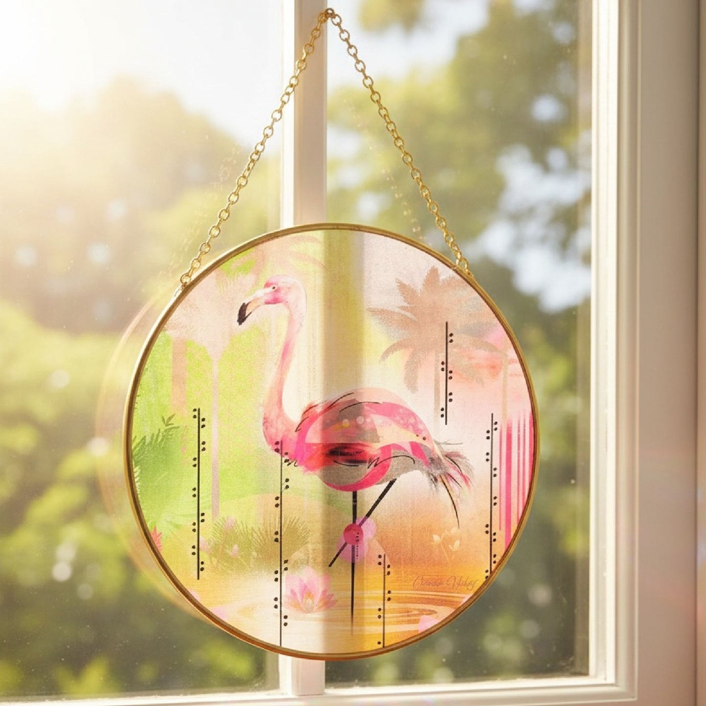 Pink Flamingo Suncatcher Izzy and Oliver