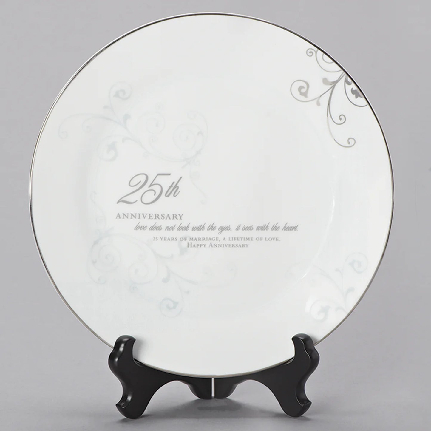 Roman Inc 25th Anniversary Keepsake Plate with Stand