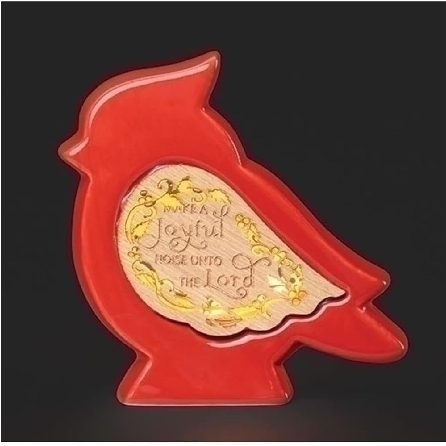 Roman Lighted Cardinal Laser Verse Figurine, 4.5-inch Height, Christmas Decoration.