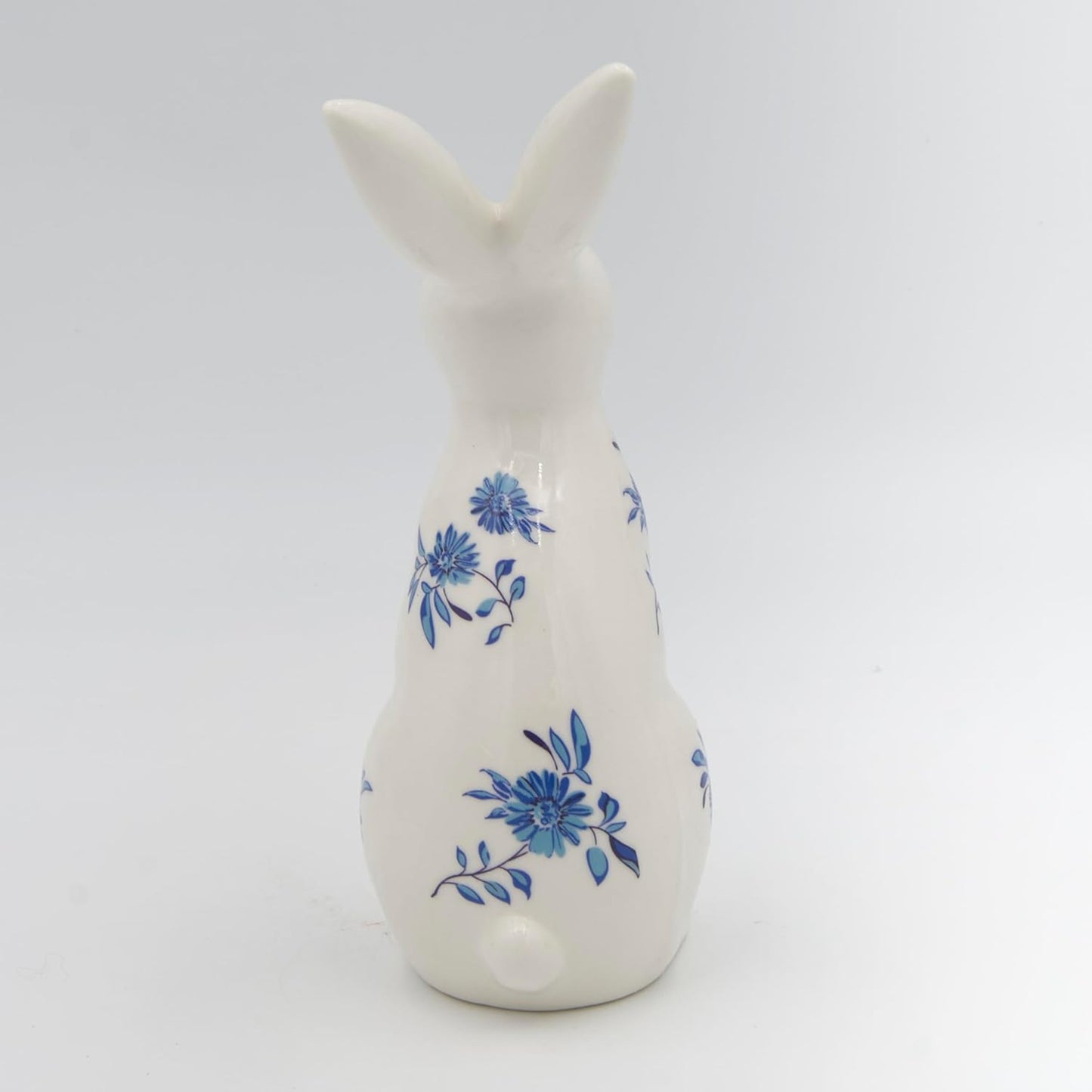 Standing Blue Willow Bunny Figure