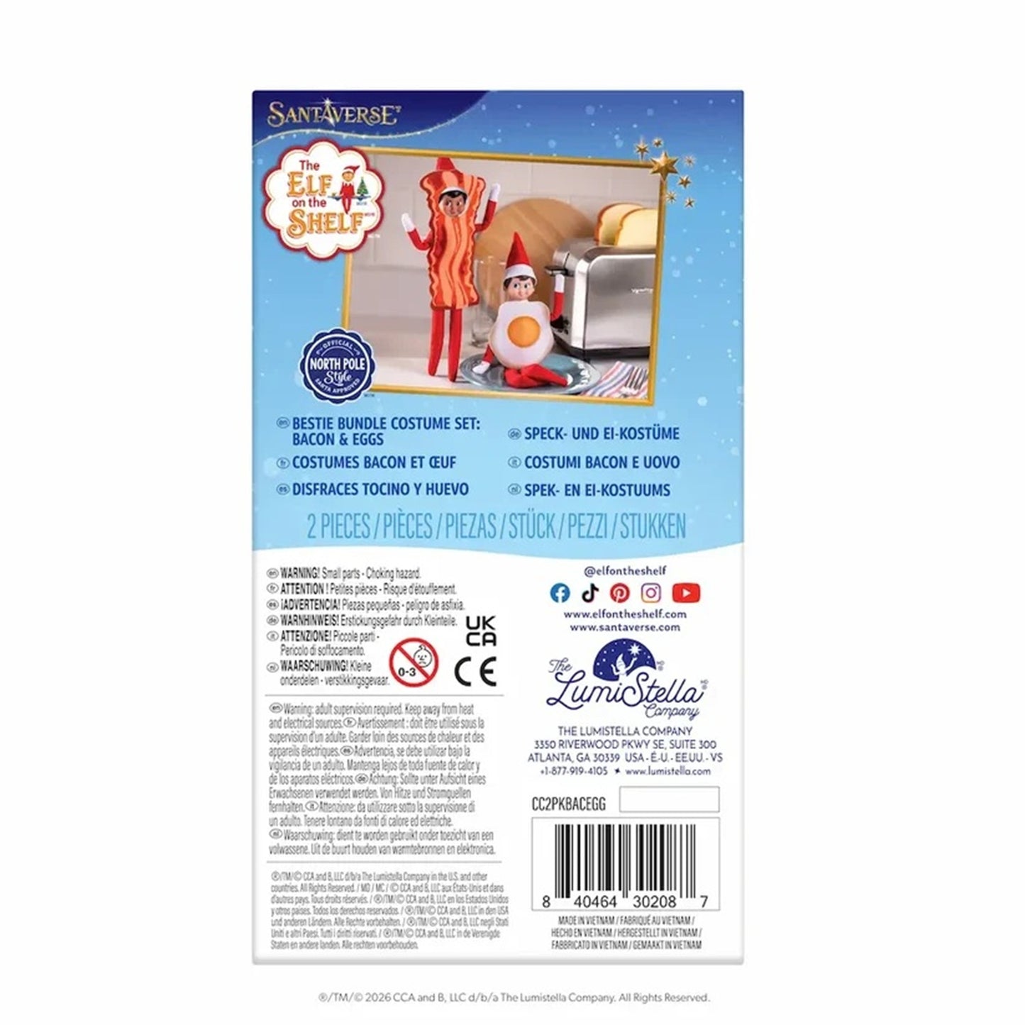 The Elf on the Shelf Bestie Bundle Elf Costume Set: Bacon & Eggs | Claus Couture Collection®