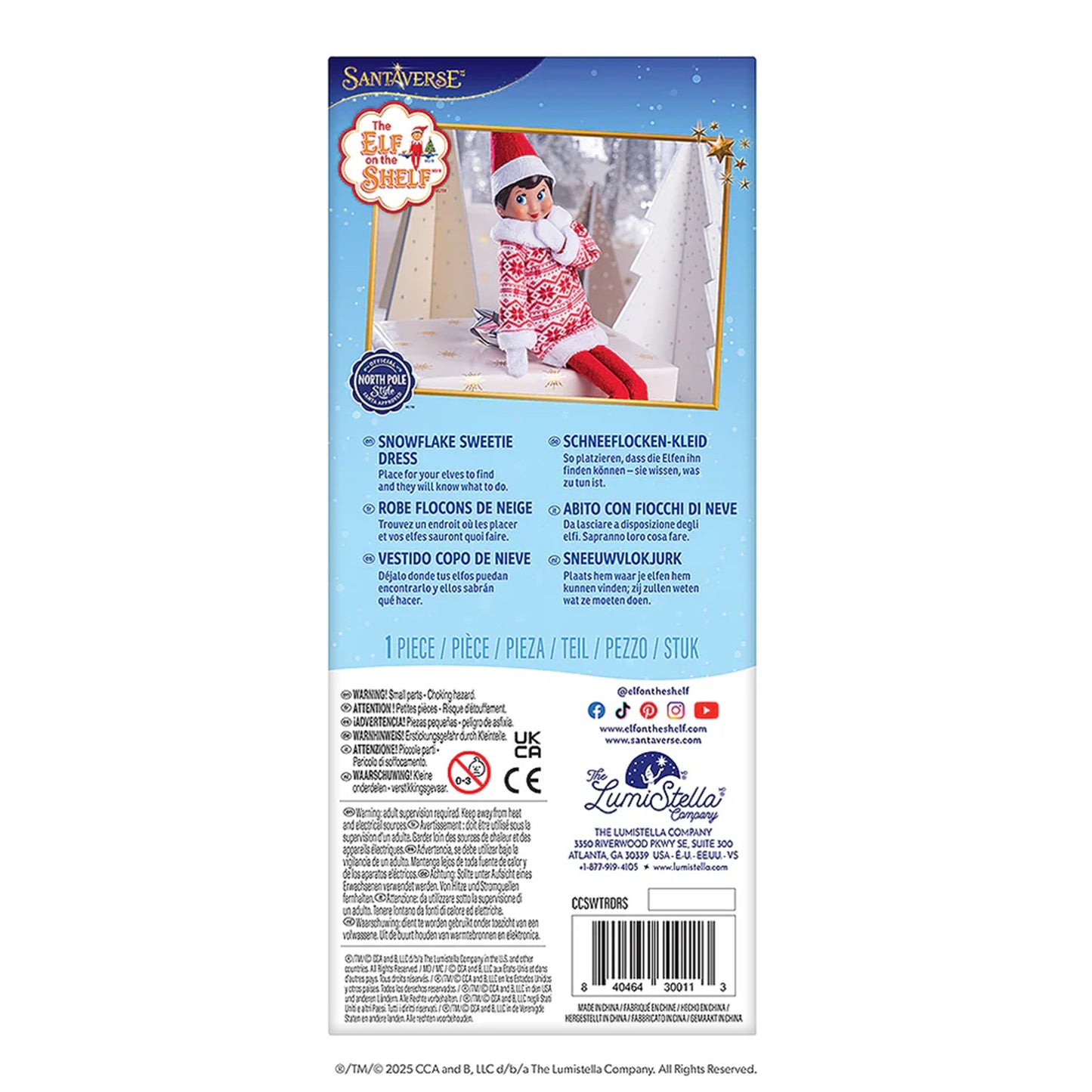 The Elf on the Shelf Claus Couture Collection Snowflake Sweetie Dress - Ria's Gift Shop
