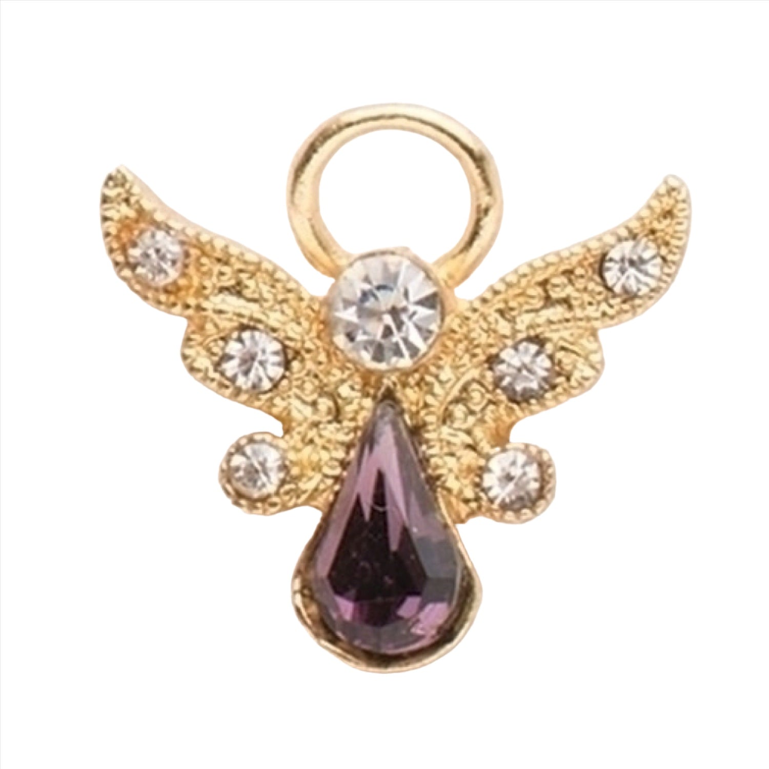 Roman Birthstone Angel Pin February Amethyst