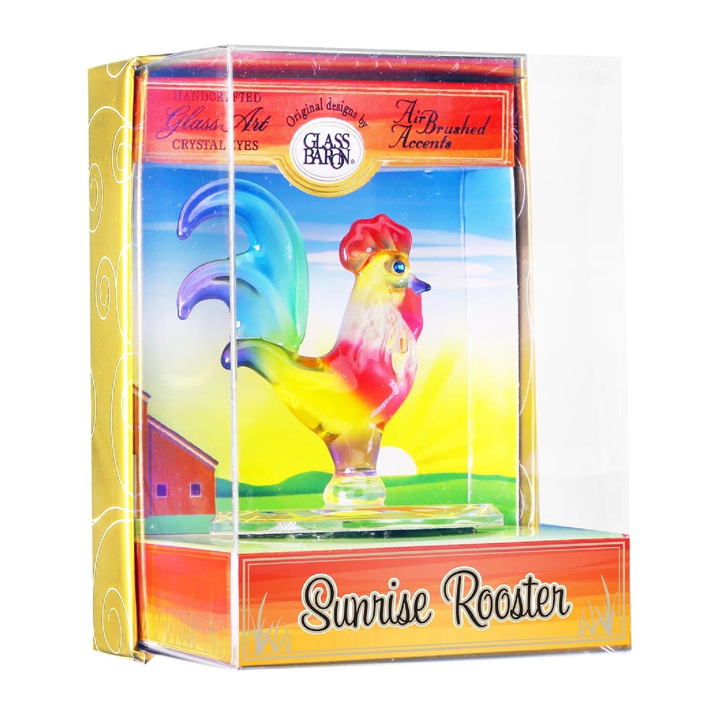 Keepsake Box Sunrise Rooster by Glass Baron