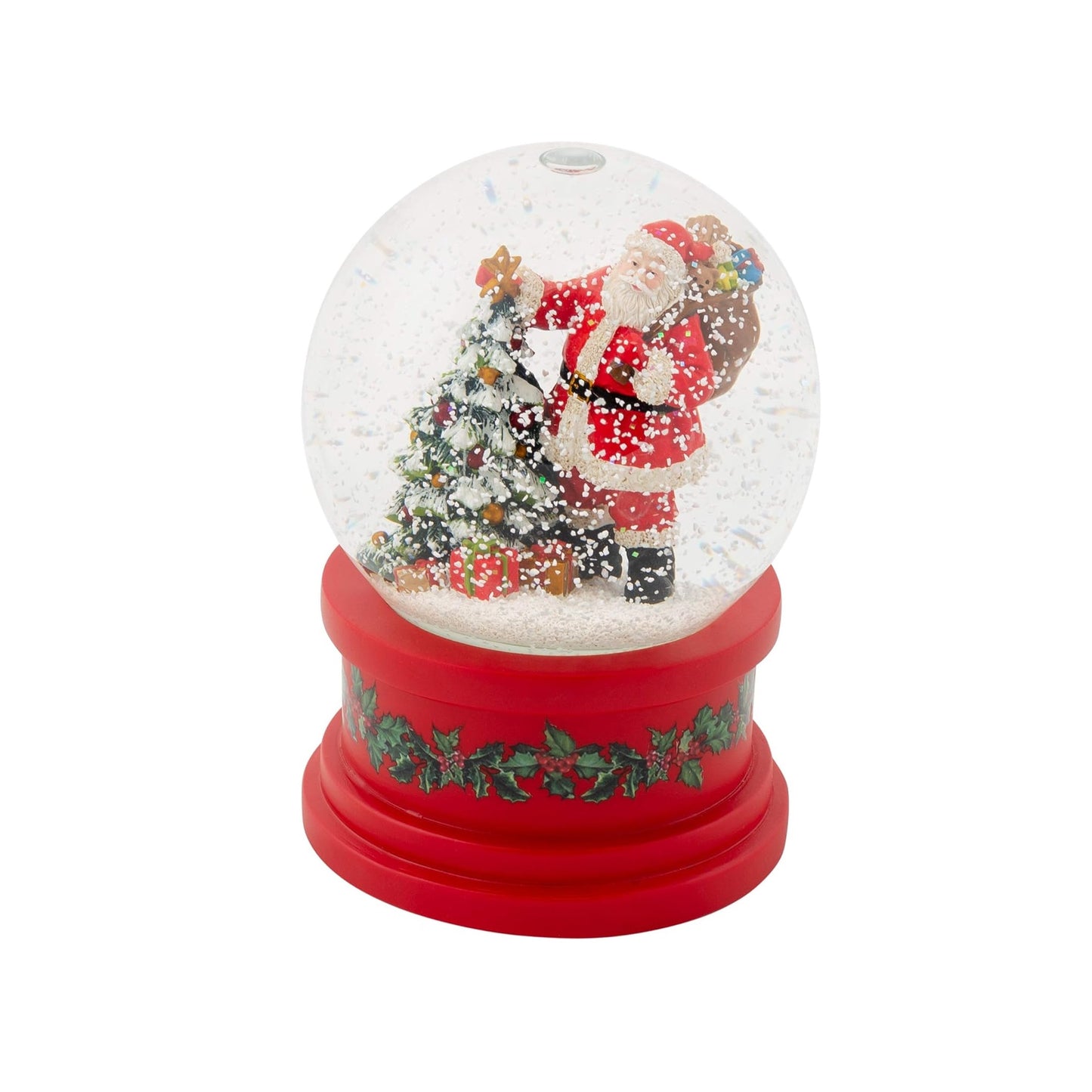 Roman Musical Santa With Christmas Tree Glitter Dome