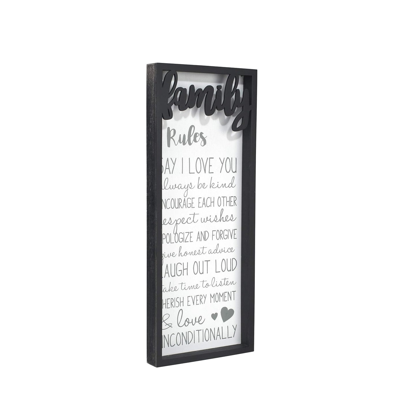 Malden Family Rules Laser Cut Script Shadebox