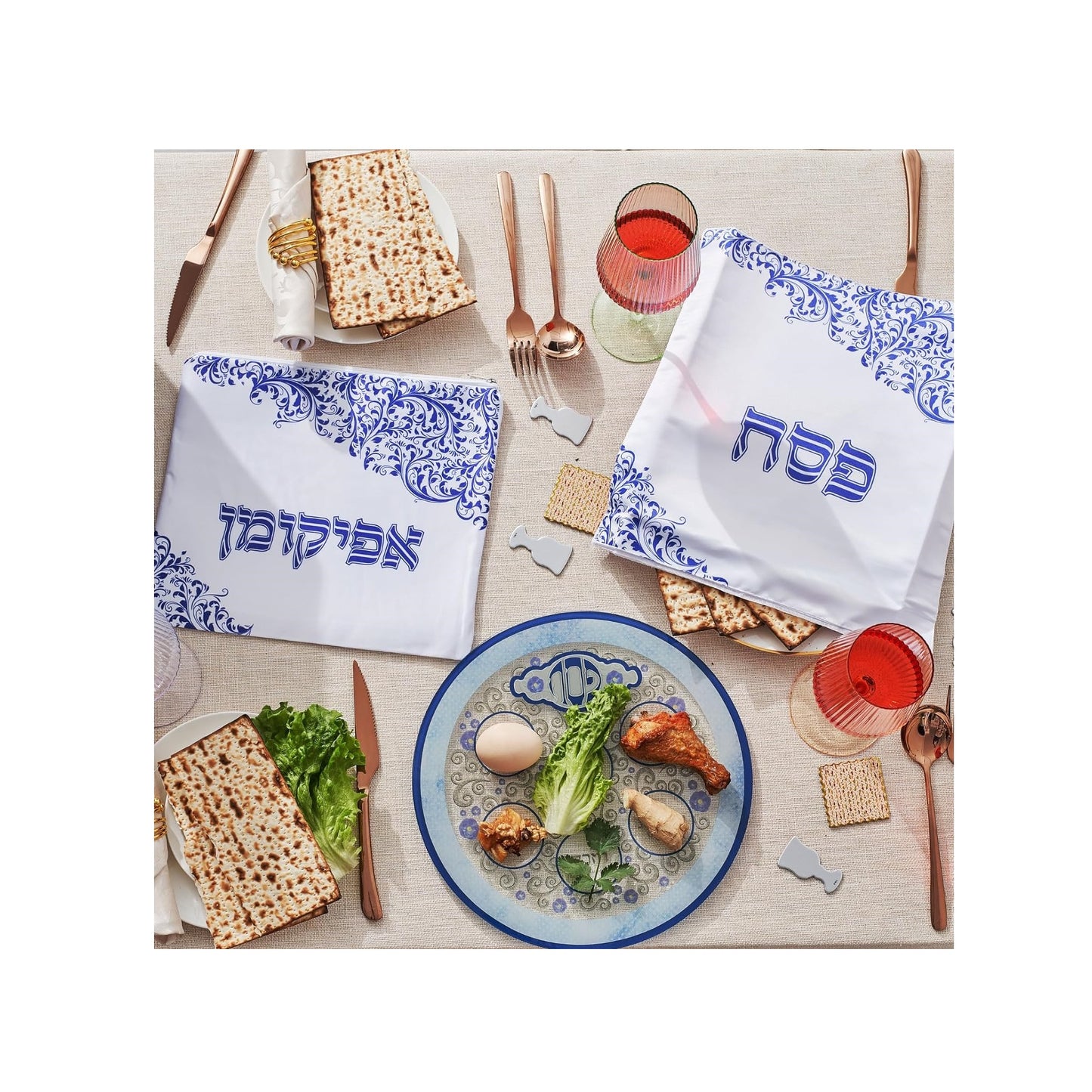 Round Glass "Elegant" Seder Plate