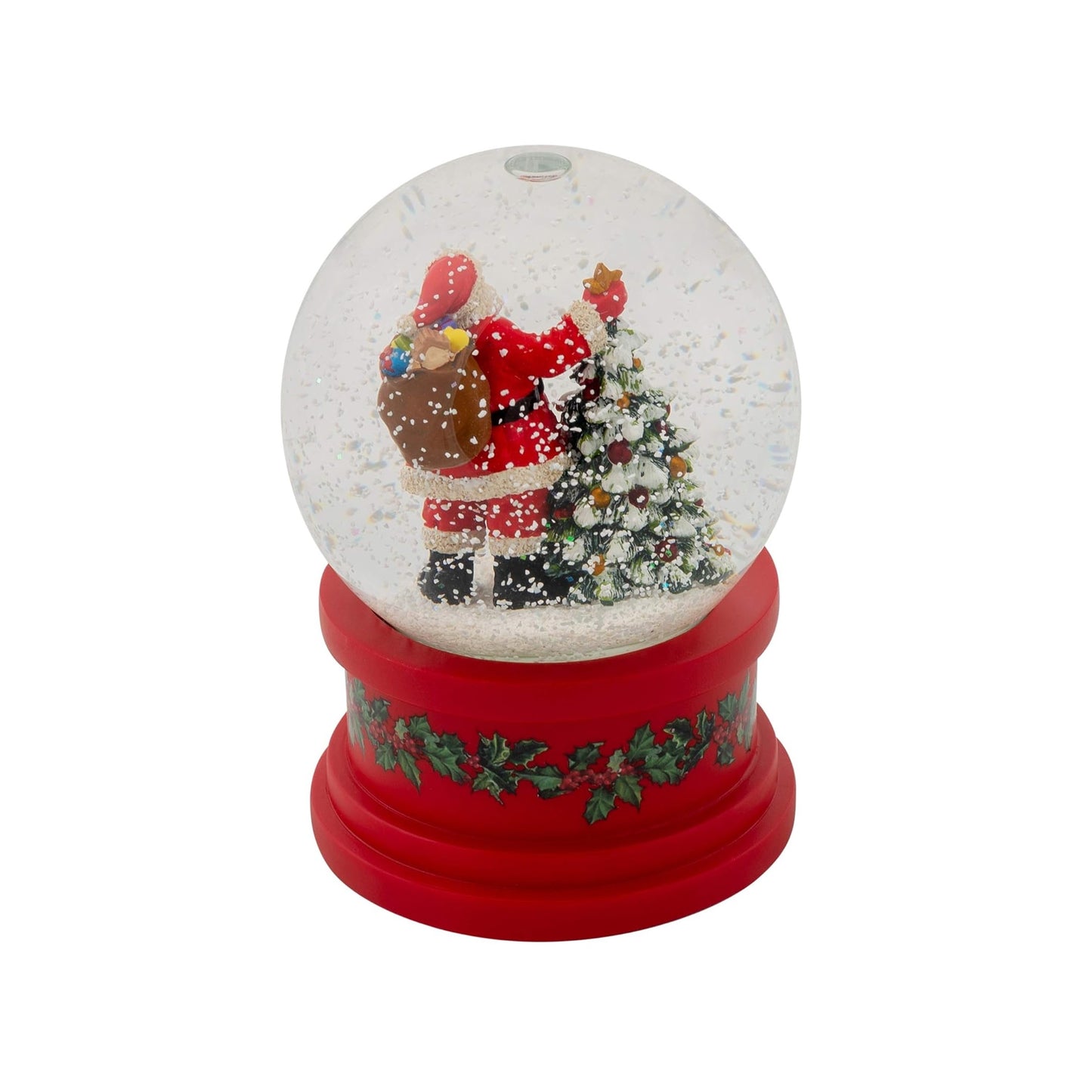 Roman Musical Santa With Christmas Tree Glitter Dome