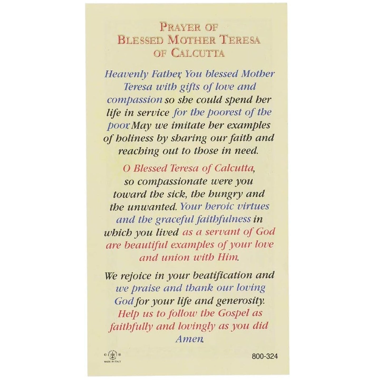 Roman Blessed Saint Mother Teresa of Calcutta Figure