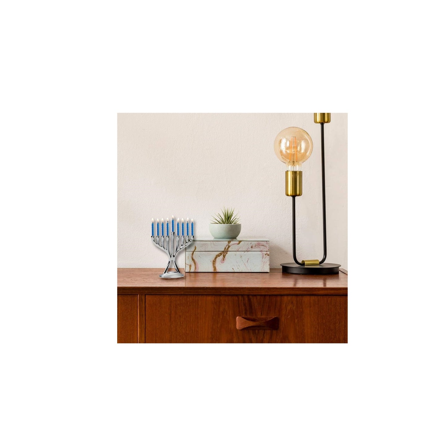 Silvertone Mini Modern Menorah