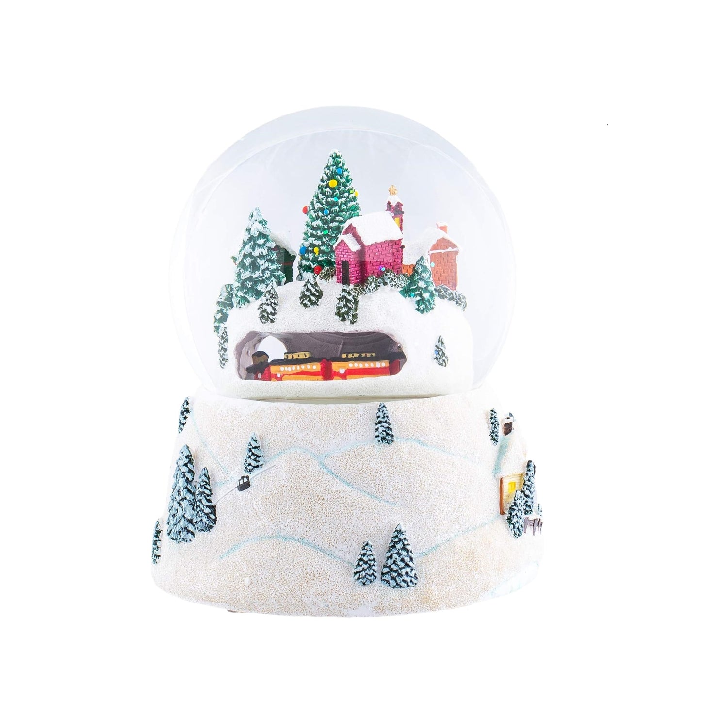 Roman Musical Glitterdome Village With Revolving Train