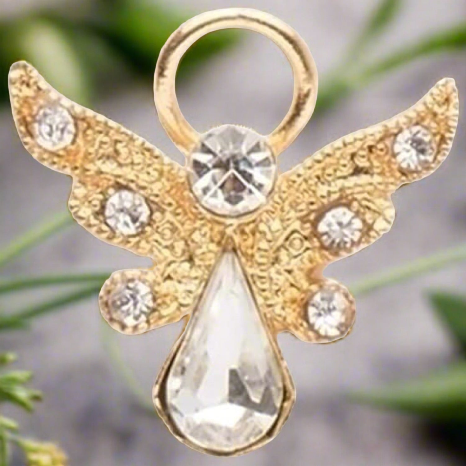 Roman Birthstone Angel Pin April Crystal