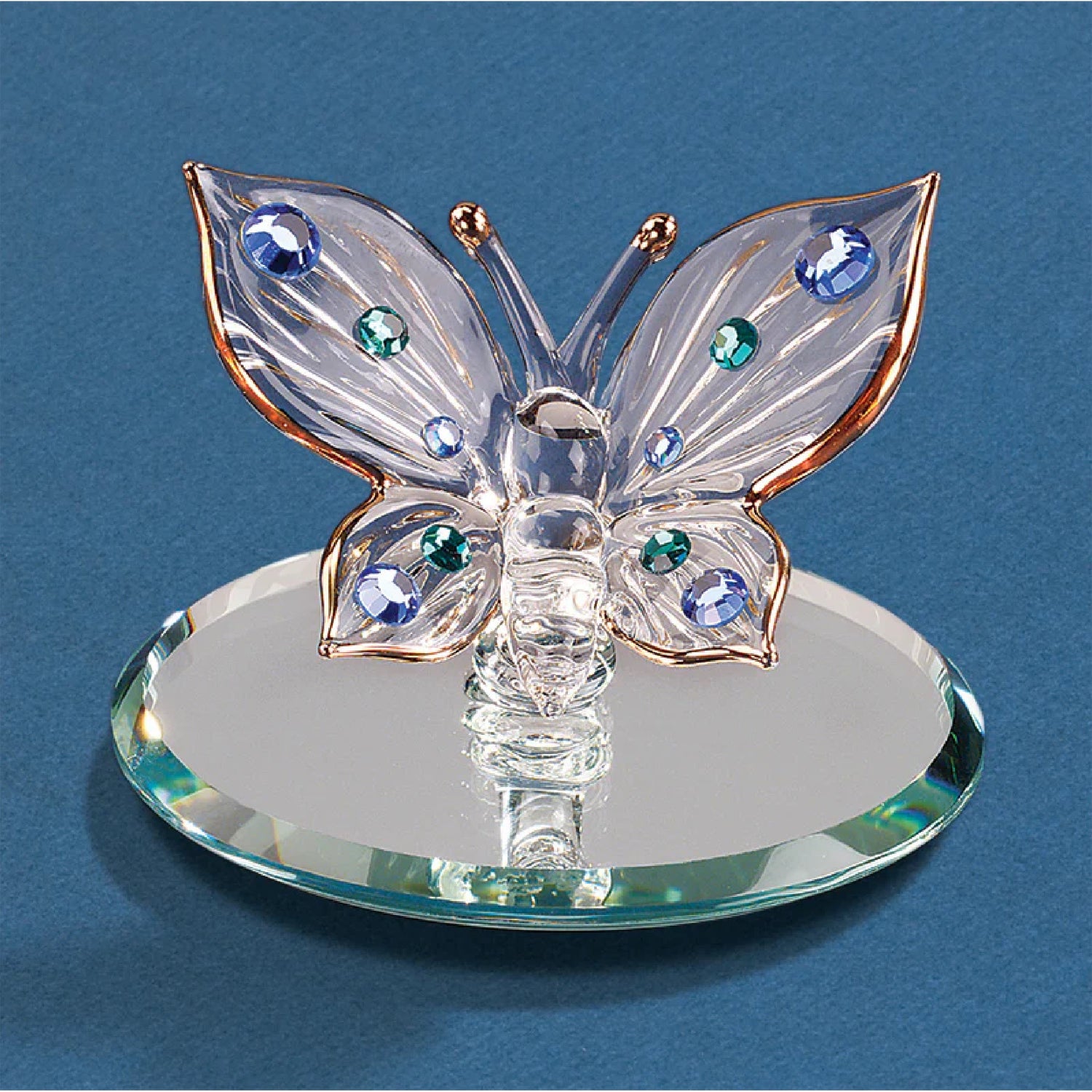 Glass Baron Blue Crystal Butterfly