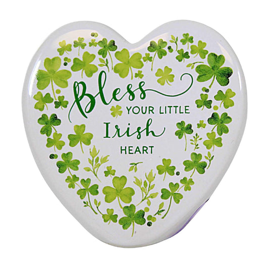 Irish Heart Keepsake Bless Shamrock by Roman