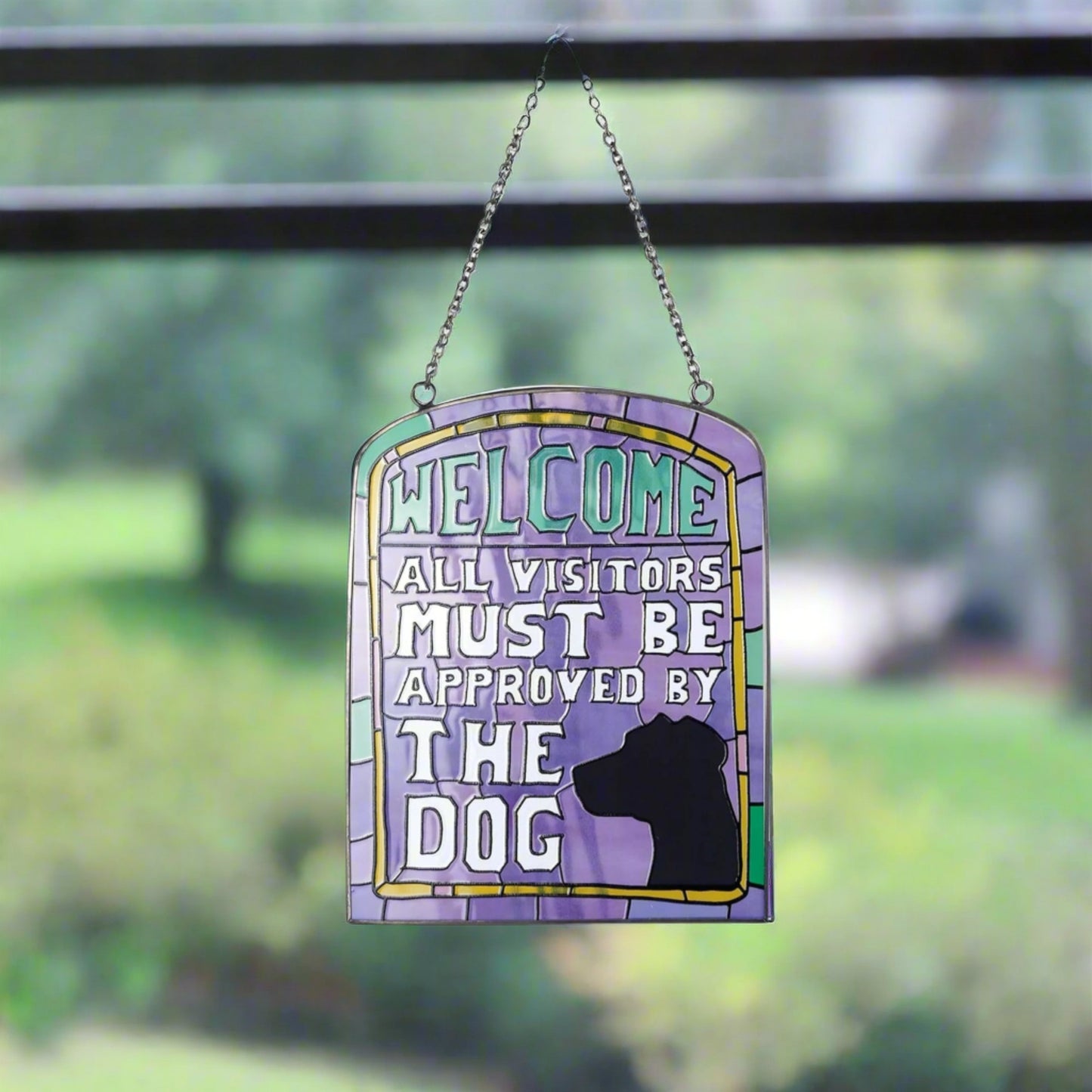 Welcome Dog Suncatcher Our Name Is Mud