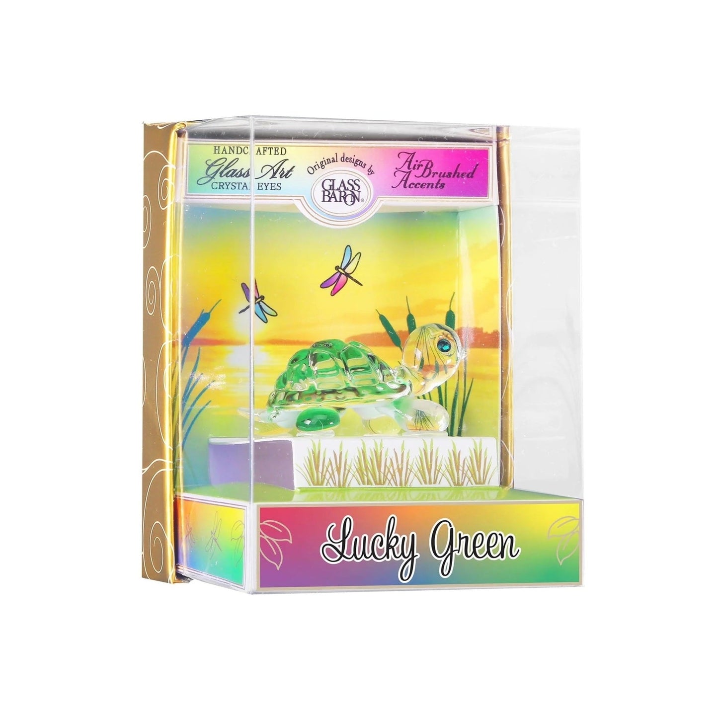 Keepsake Box "Lucky Green" Turtle by Glass Baron