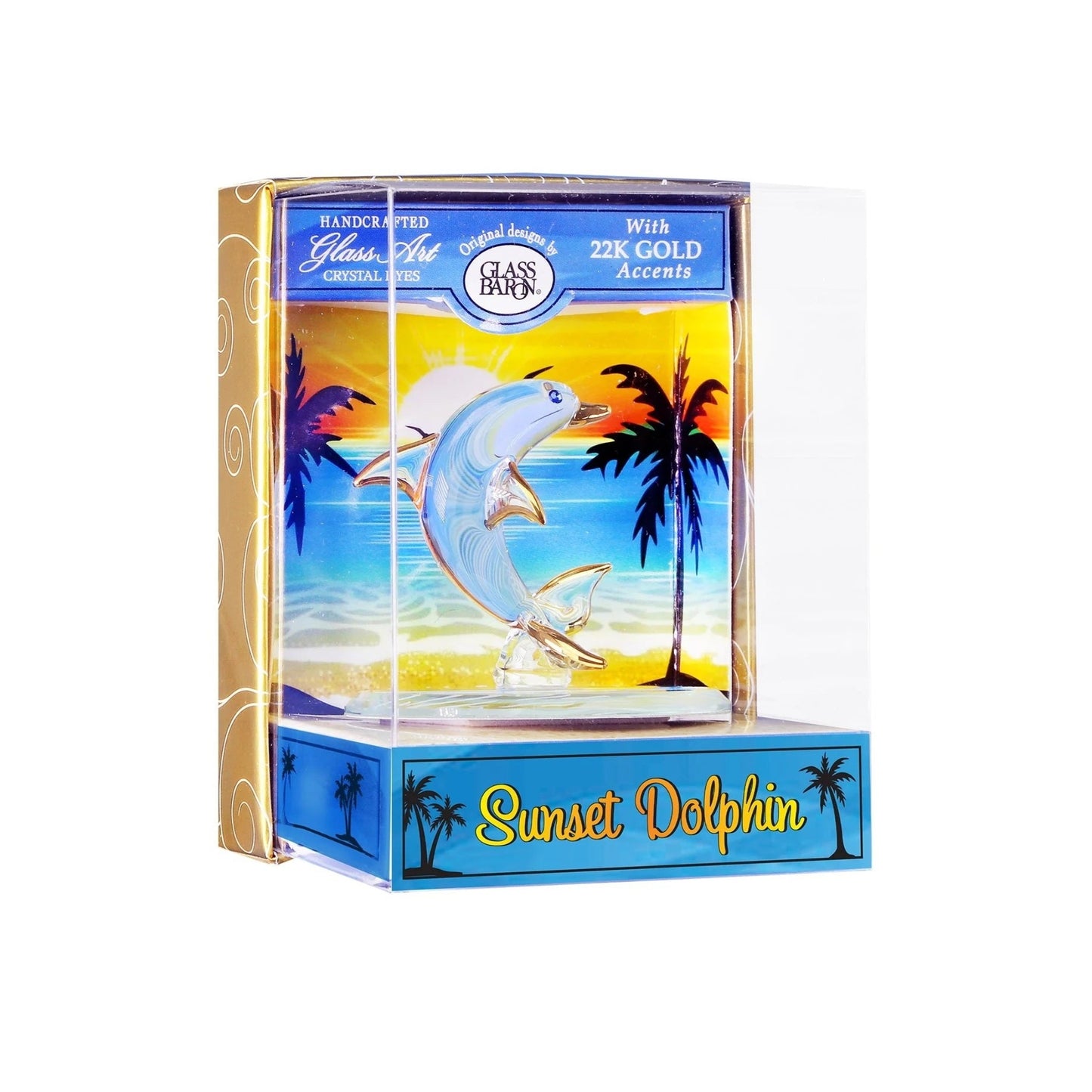 Keepsake Box: Sunset Dolphin, by Glass Baron