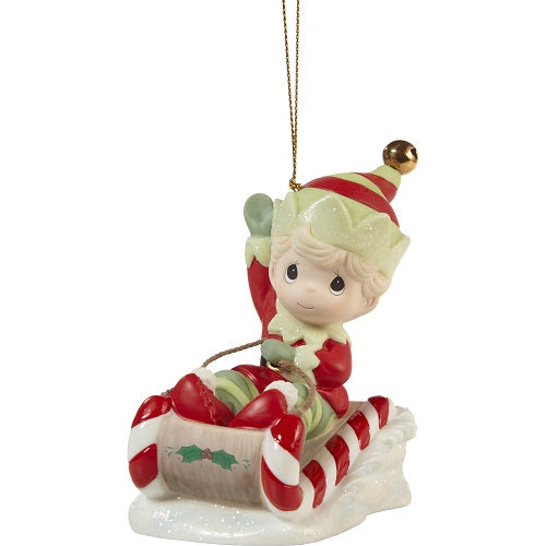 Christmas Is Coming, Enjoy The Ride Annual Elf Ornament by Precious Moments