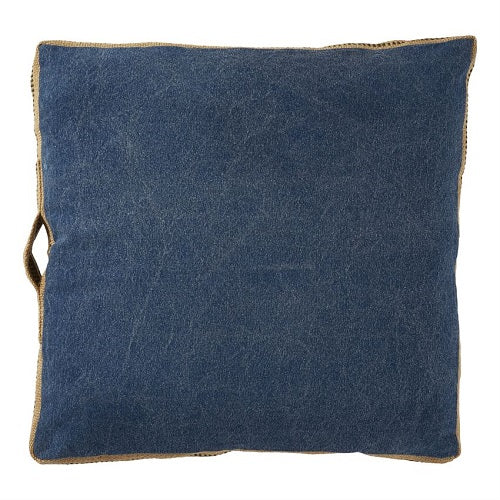 Mud Pie Navy Jute Web Handle 25x25 Pillow