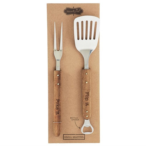 Mud Pie Grill Master Utensil Set 2 Piece Set