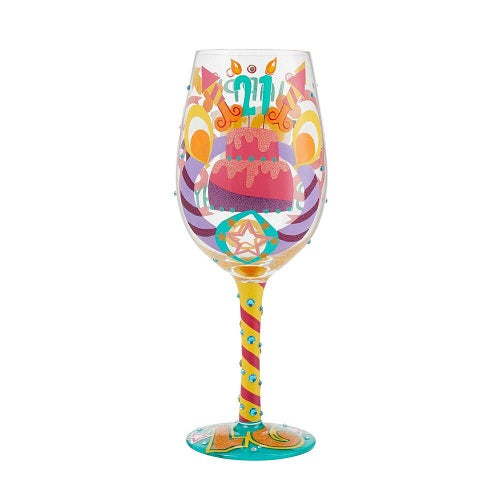 Lolita "Happy 21st Birthday" Wine Glass