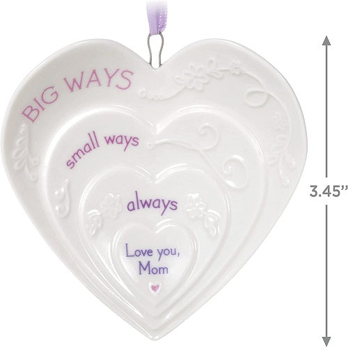Ornament 2021, Love You, Mom Hearts, Porcelain