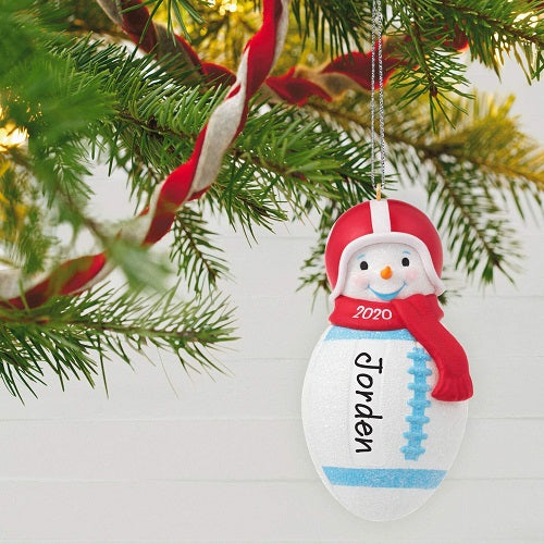 Ornament 2020 Football Snowman, DIY Personalized