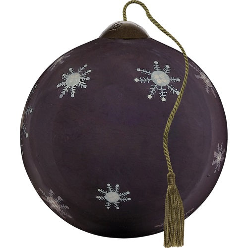 Season's Greetings Cardinal, Hand-Painted Glass Ornament