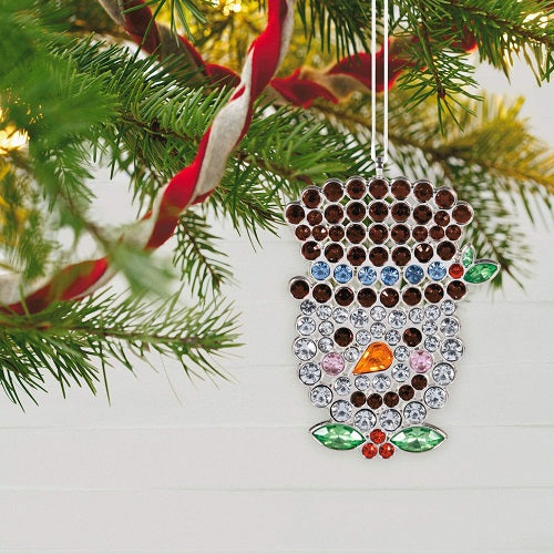 Ornament 2020, Stunning Snowman, Gemstone and Metal
