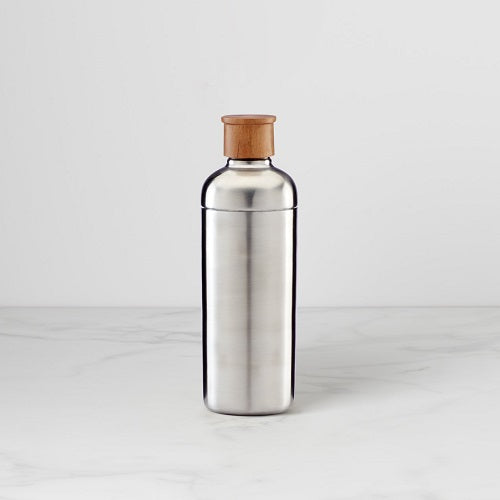 Lenox Brushed Silver Wood Cocktail Party Bar Shaker