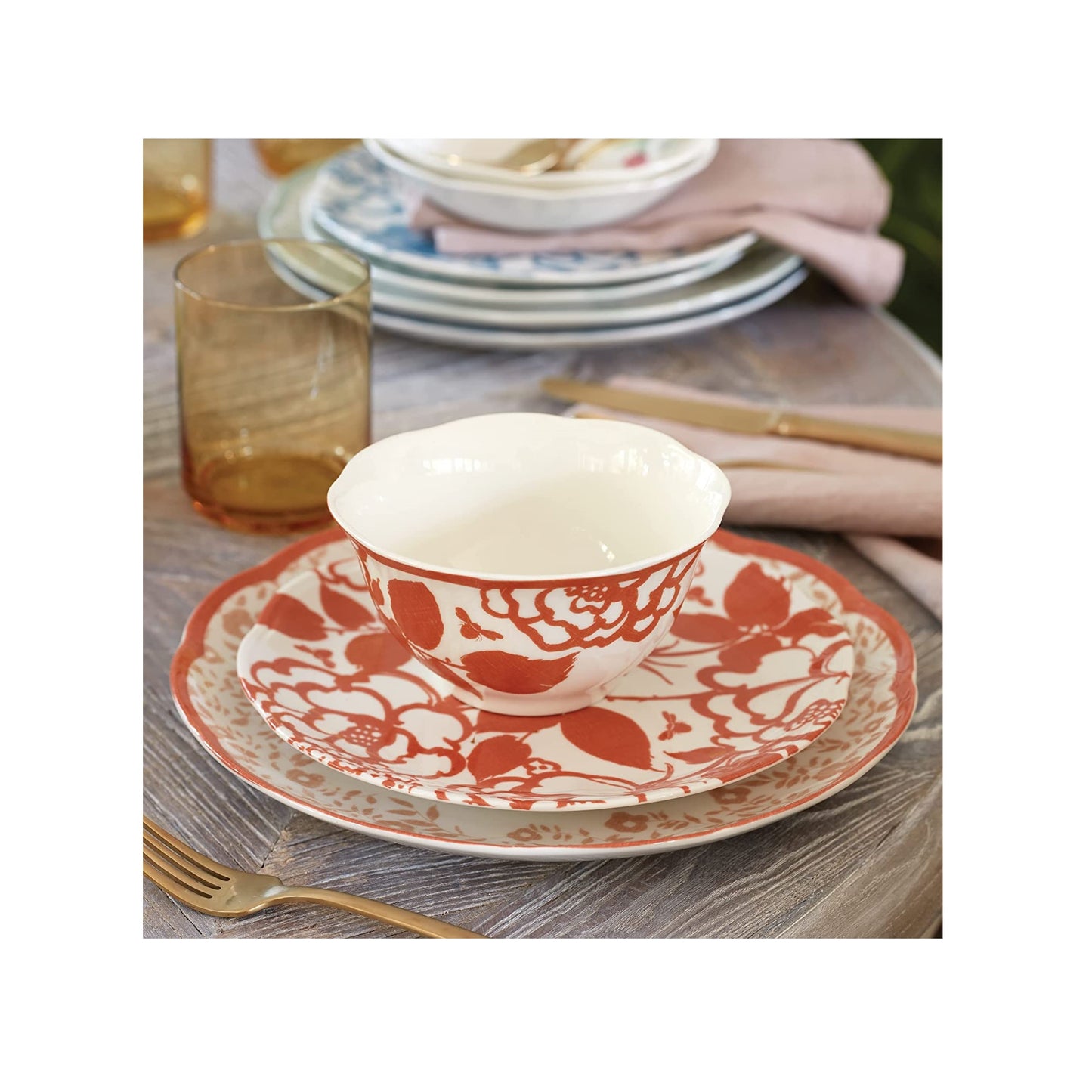 Butterfly Meadow Cottage 4-Piece Rice Bowls by Lenox