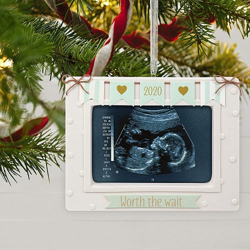 Ornament 2020 Worth the Wait Baby Sonogram Porcelain Photo Frame