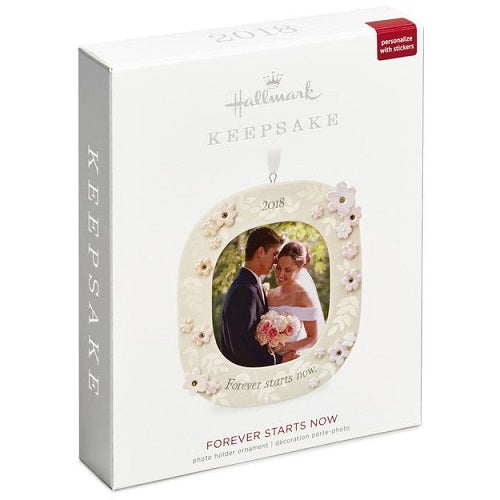 Forever Starts Now Wedding 2018 Porcelain Photo Ornament